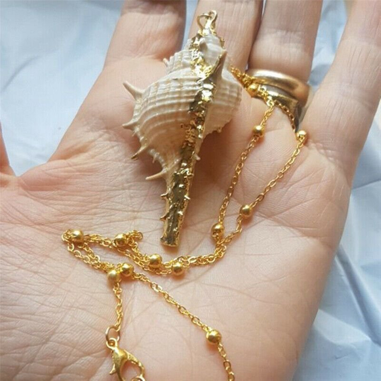 새 천연 고동 목걸이 바다 조가비 펜던트 초커 비치--2