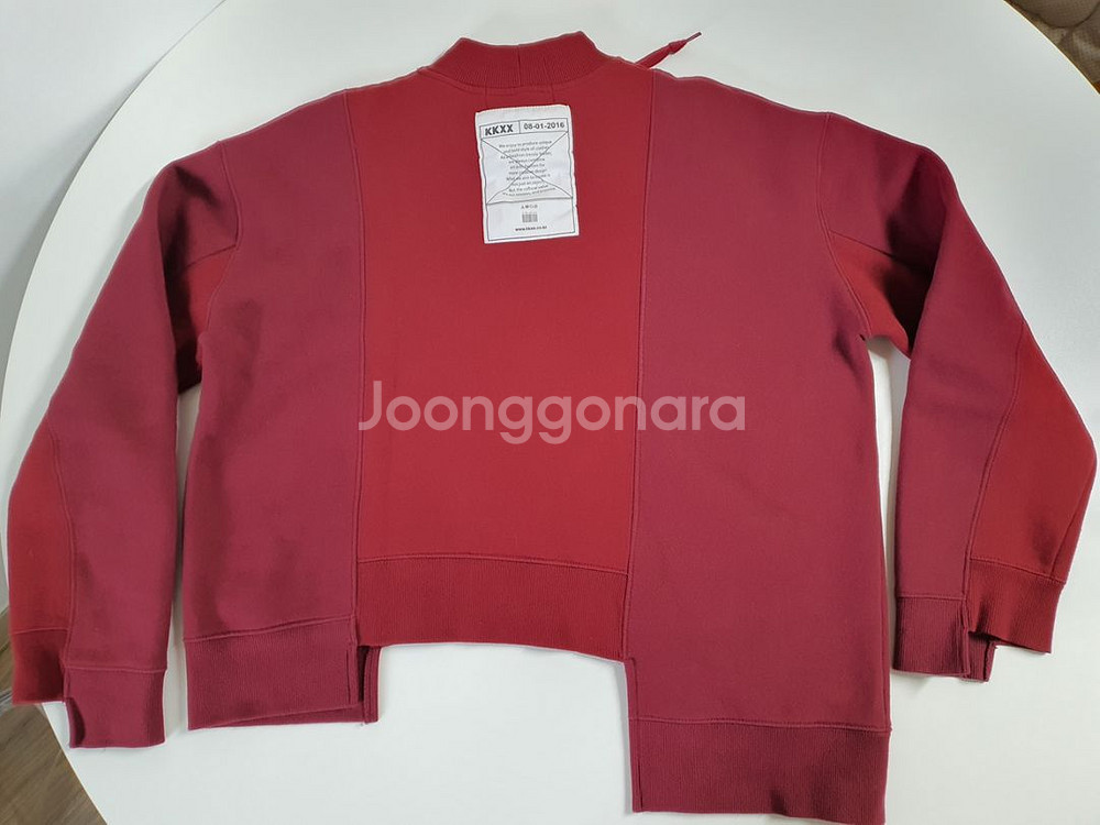 스타일난다 여성 겨울 기모 언발란스 티셔츠 버건디--1