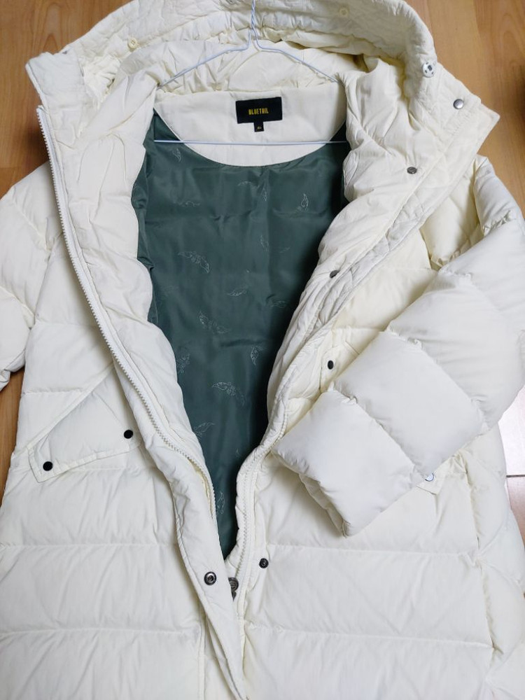 블루테일 구스다운경량롱패딩160사이즈/성인55 아이보리--5