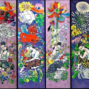 장철봉, 꿈 중채화, 120x31cm