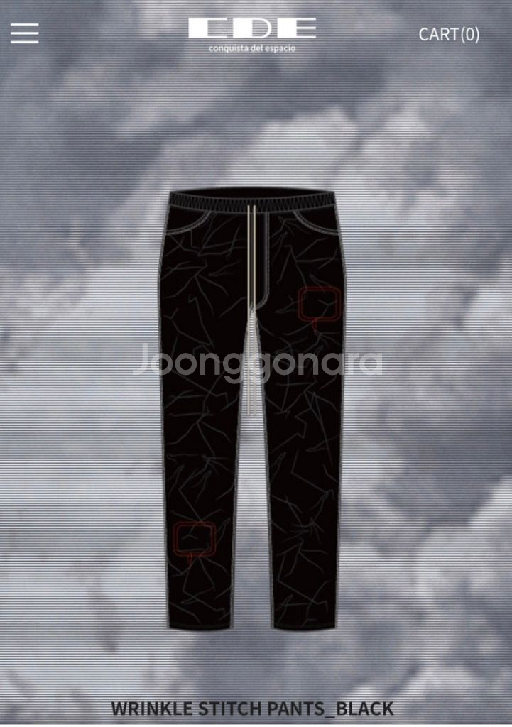 CDE 스티치 링클 팬츠 블랙 L (강혁디자이너맛)--3