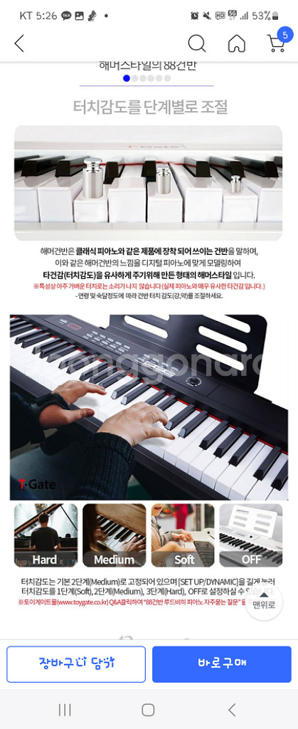 토이게이트파울루스 88건반 해머스타일 디지털피아노+스탠--9