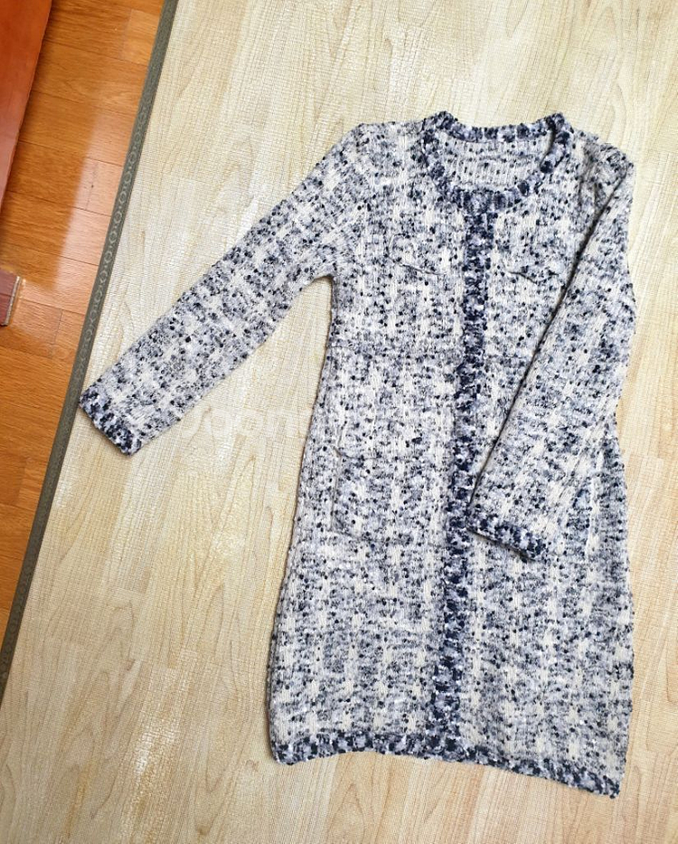 (새제품)트위드 니트자켓+골지니트원피스--6