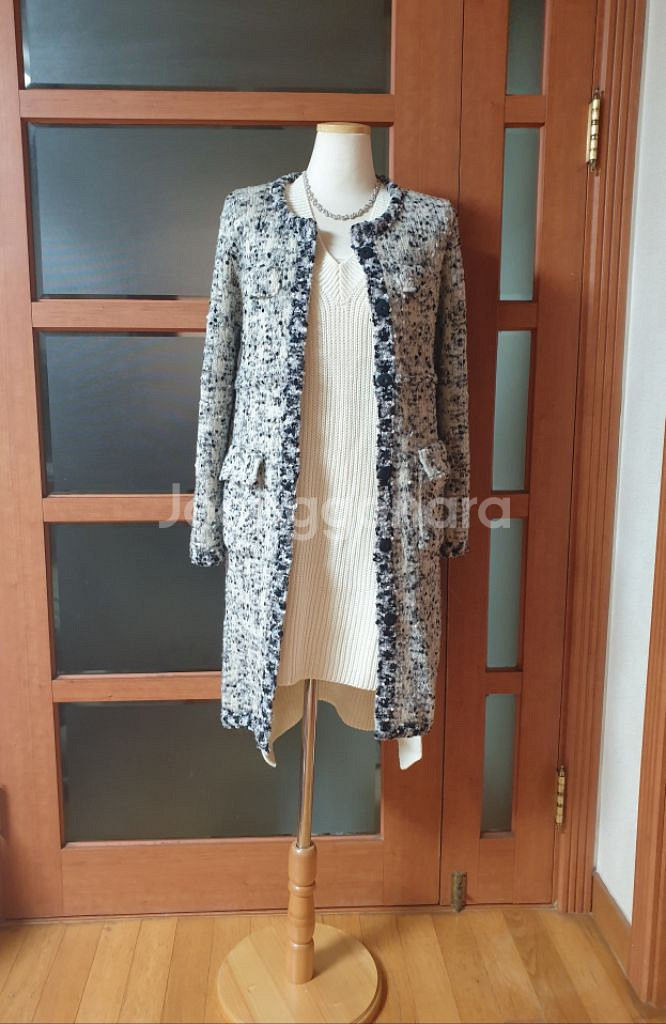 (새제품)트위드 니트자켓+골지니트원피스--5