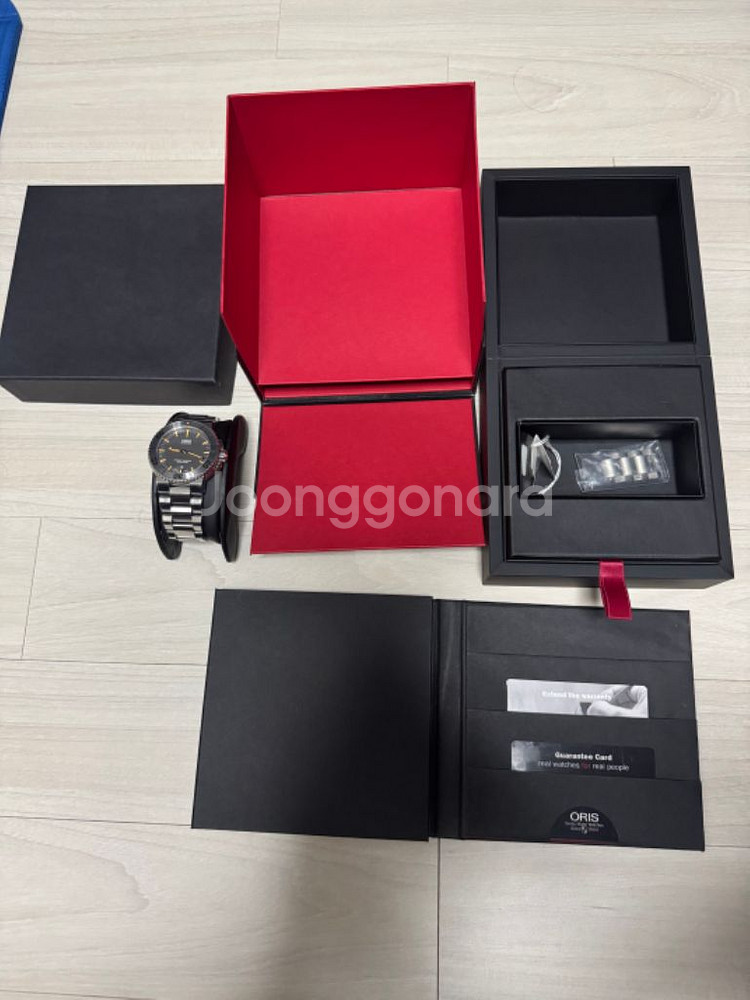 오리스 애커스 텅스텐베젤43mm 그레이오렌지+워치와인더--2