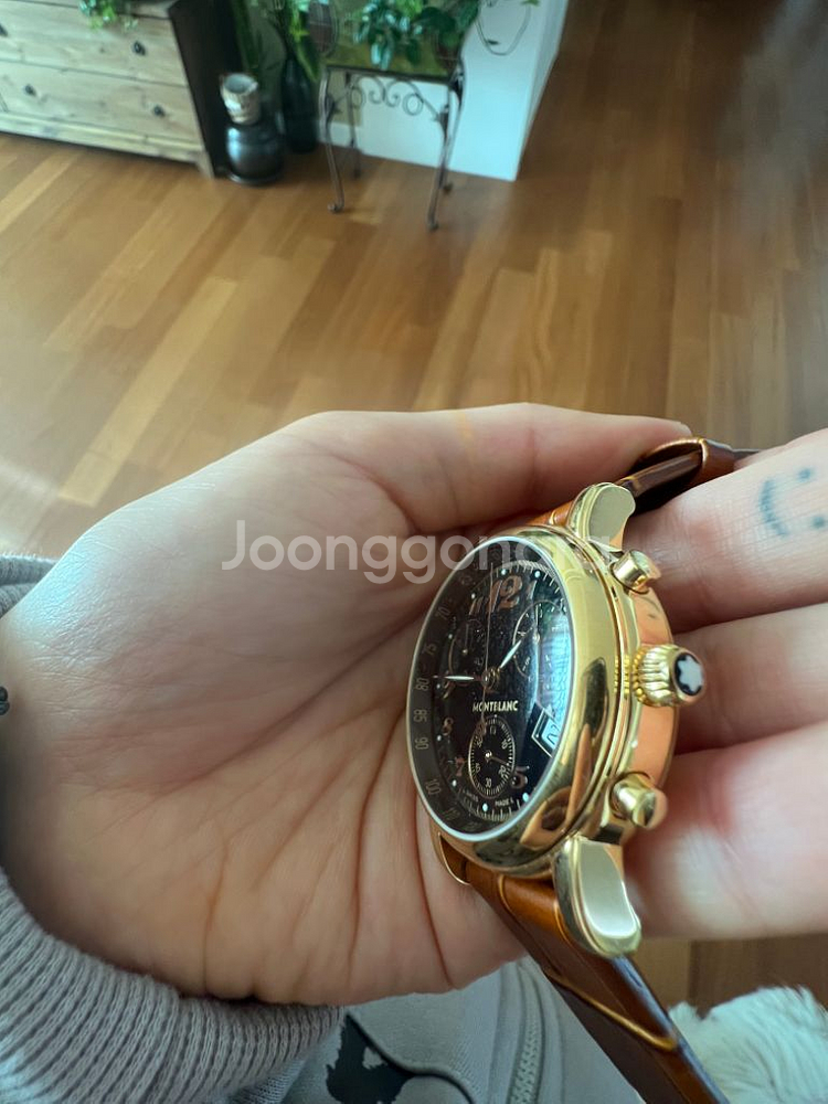 (레어) 몽블랑 시계 스타 크로노 7038 18k 금장--2