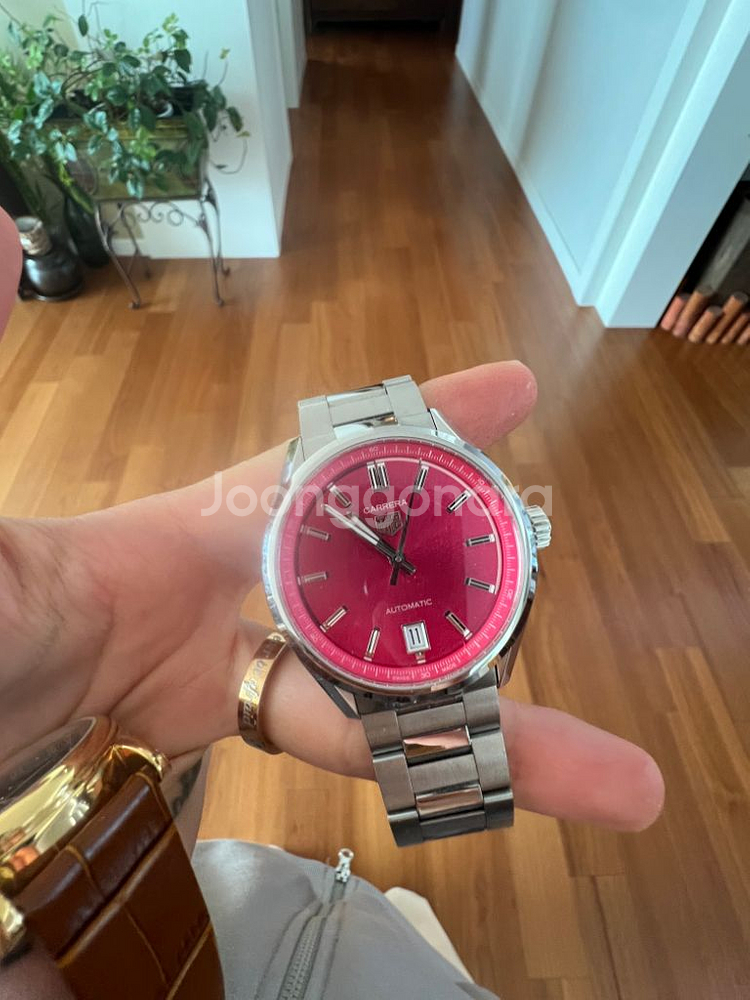 (풀박)태그호이어 까레라 오토매틱 36mm 핑크 바비--2