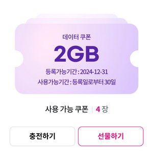 유플러스데이터쿠폰2GB