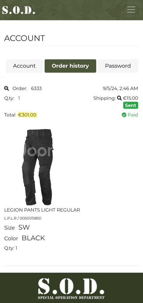 SOD Legion Pants Light 전술바지--4