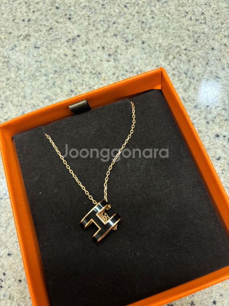 에르메스 팝아슈 목걸이 블랙--5