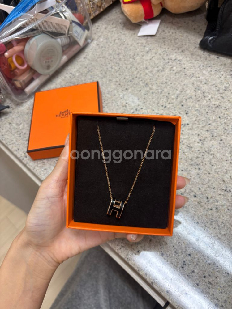 에르메스 팝아슈 목걸이 블랙--6