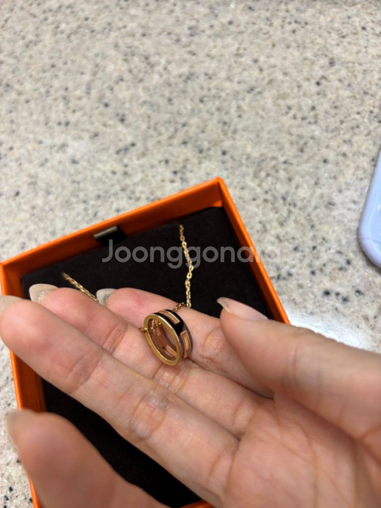 에르메스 팝아슈 목걸이 블랙--4