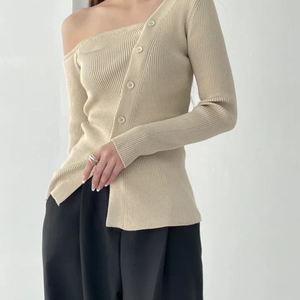 으나카이브 shoulder button knit