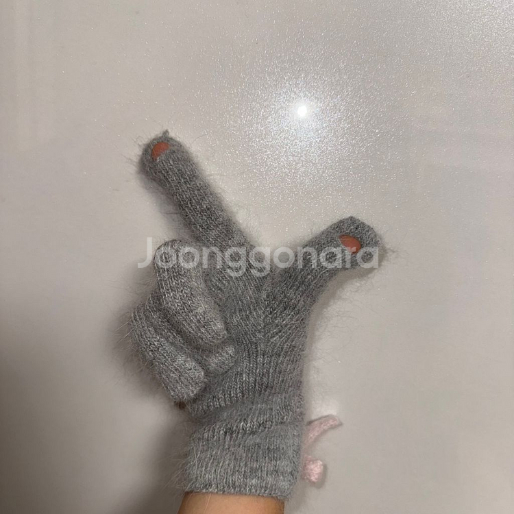 핑거 홀 터치 장갑 (앙고라)--3