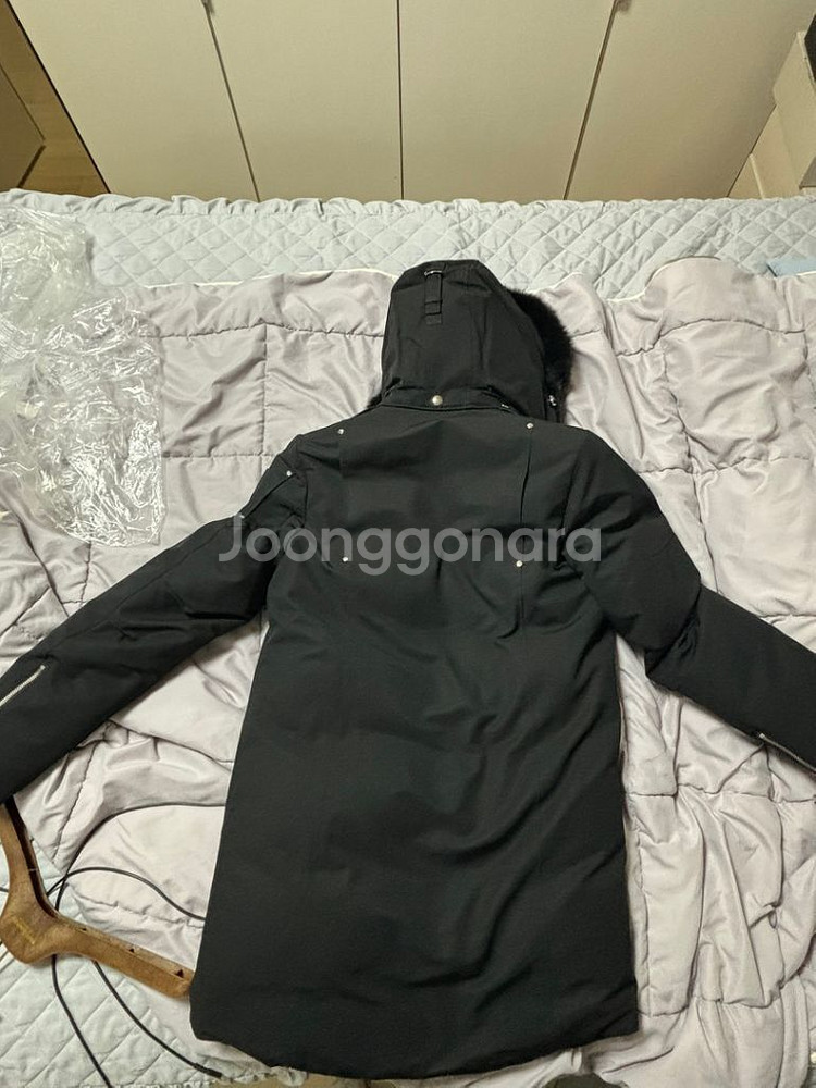 무스너클 오리지널 스털링 파카 블랙 폭스 퍼 블랙--8