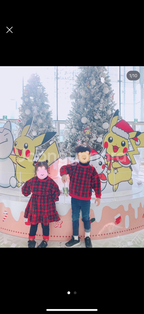 크리스마스 남매룩 원피스 상의--1