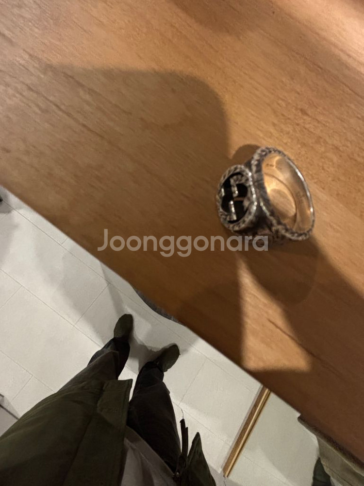 구찌 인터로킹 남성반지--1