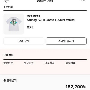 스투시 스컬 크레스트 티셔츠 XXL