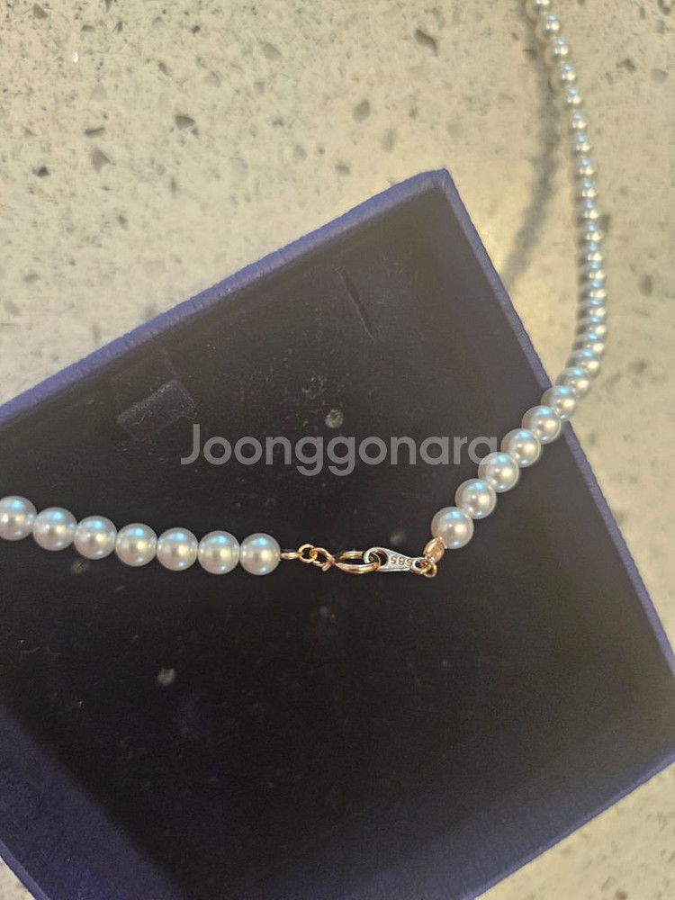 14k 스와로브스키 진주목걸이(새상품)--3