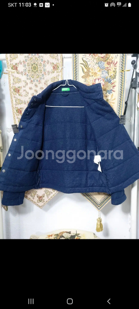 85 베네통 울 블렌드 패딩 자켓--6