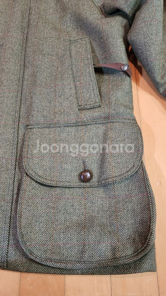 (새상품)다크 그린(연녹두) 헤링본 트위드자켓 L--3