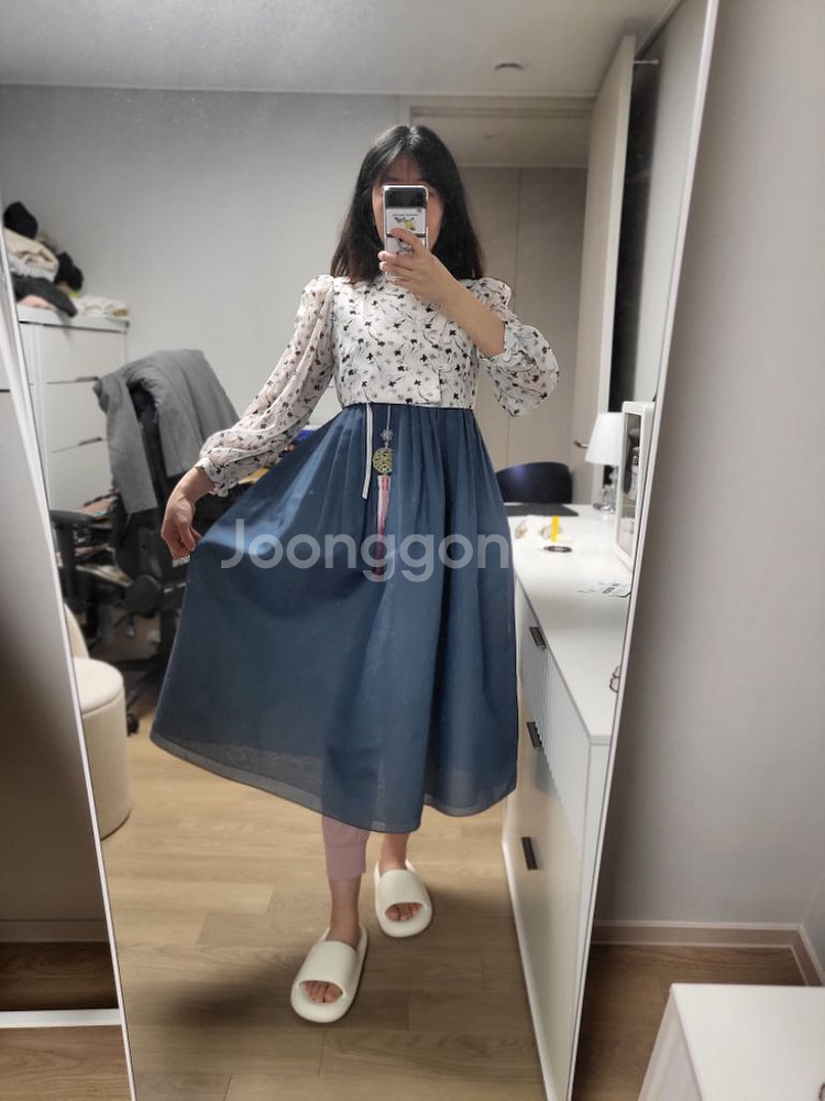 민한복 생활한복(개량한복)시스루철릭 원피스 저고리세트--0