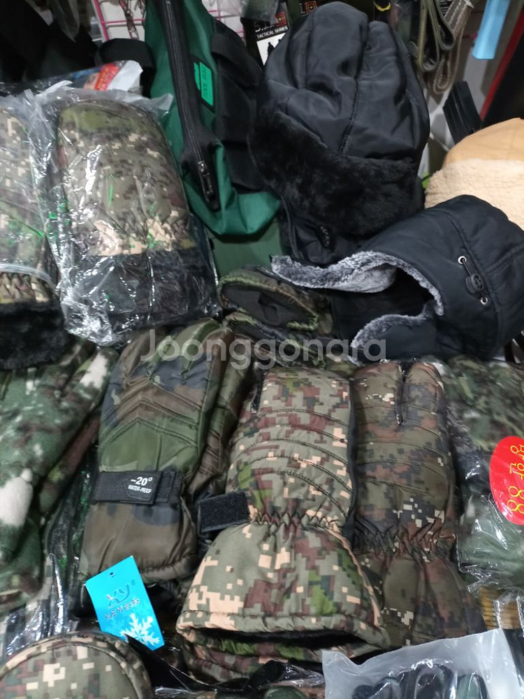 찬바람날씨에 따듯한 밀리터리벙어리 방한장갑--3