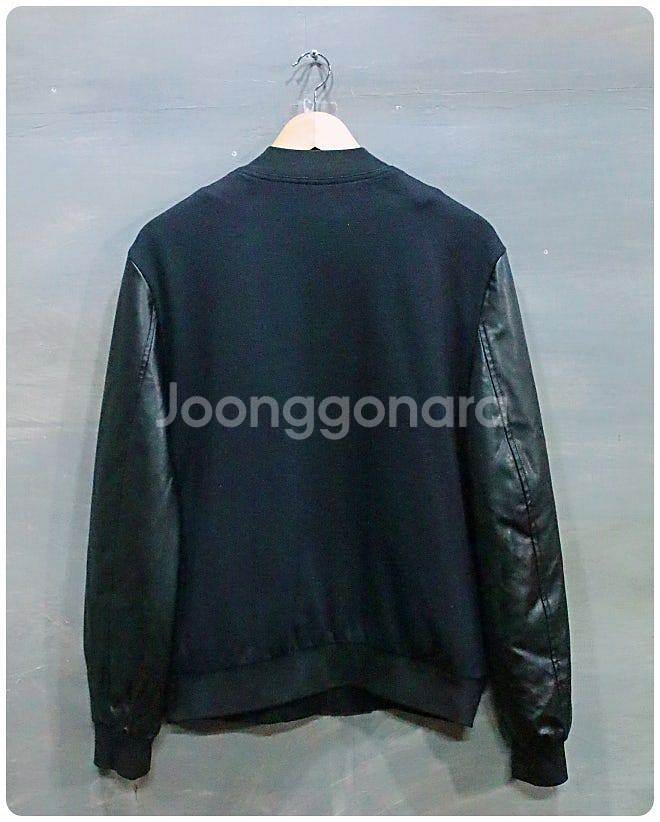 ZARA 자라 에코 레더 배색 니트 봄버 자켓 L--1