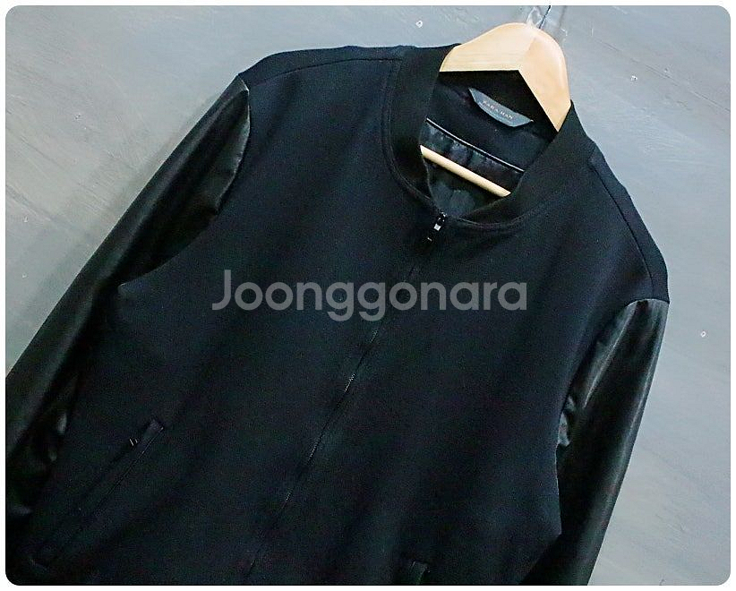 ZARA 자라 에코 레더 배색 니트 봄버 자켓 L--2