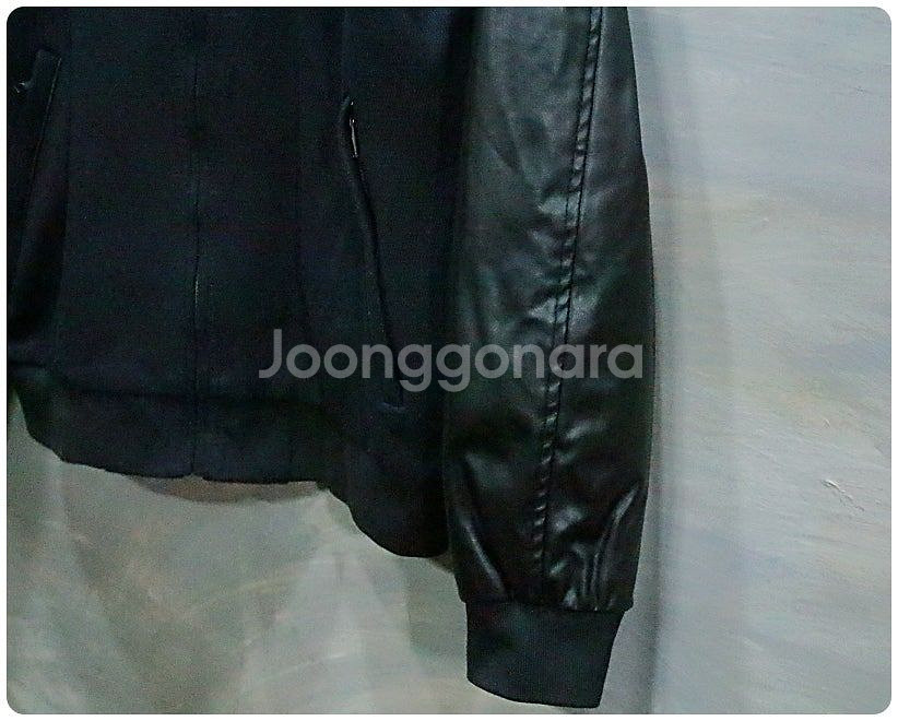 ZARA 자라 에코 레더 배색 니트 봄버 자켓 L--4