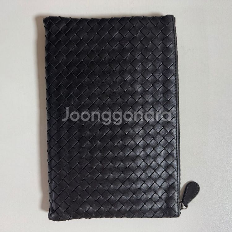 보테가베네타 인트레치아토 블랙 스몰 클러치--2