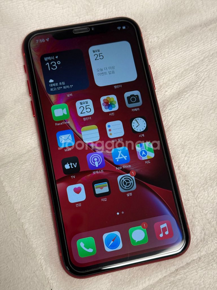 아이폰XR 레드 64GB 배터리100%--2