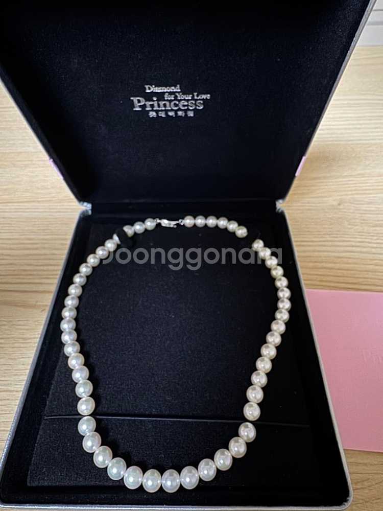 해수 진주 목걸이 7.5~8mm_잠실롯데 구매_보증서유--3