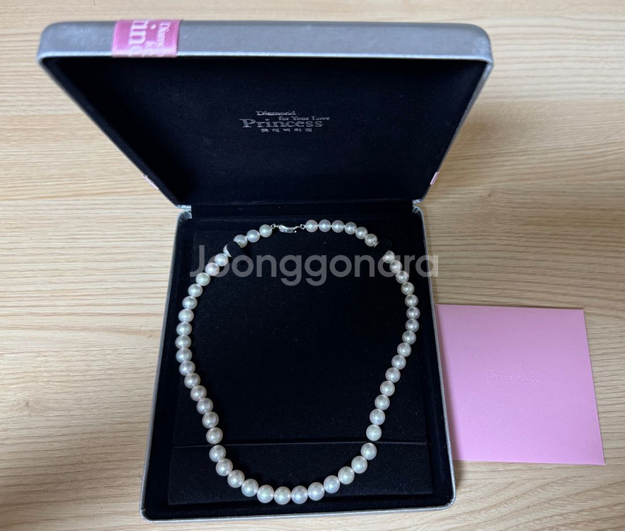 해수 진주 목걸이 7.5~8mm_잠실롯데 구매_보증서유--4