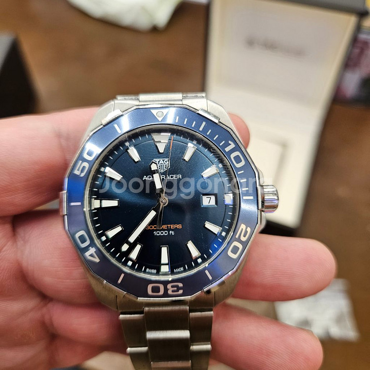 태그호이어 아쿠아레이서 300 쿼츠 44mm 청콤--1