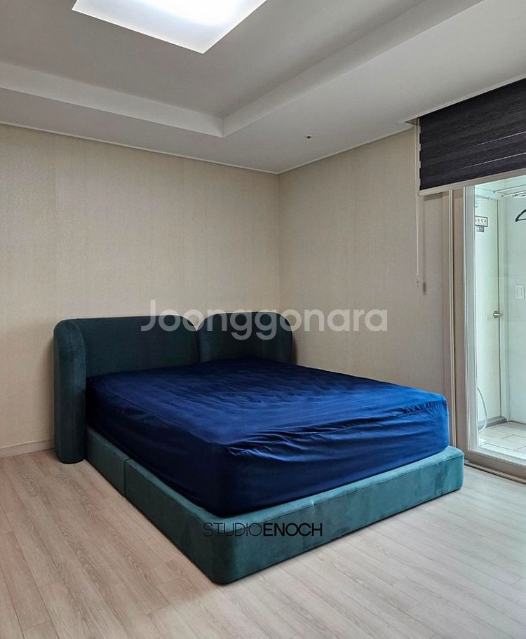 스튜디오에녹 맞춤제작 구름 침대 프레임 진청녹 K사이즈--3