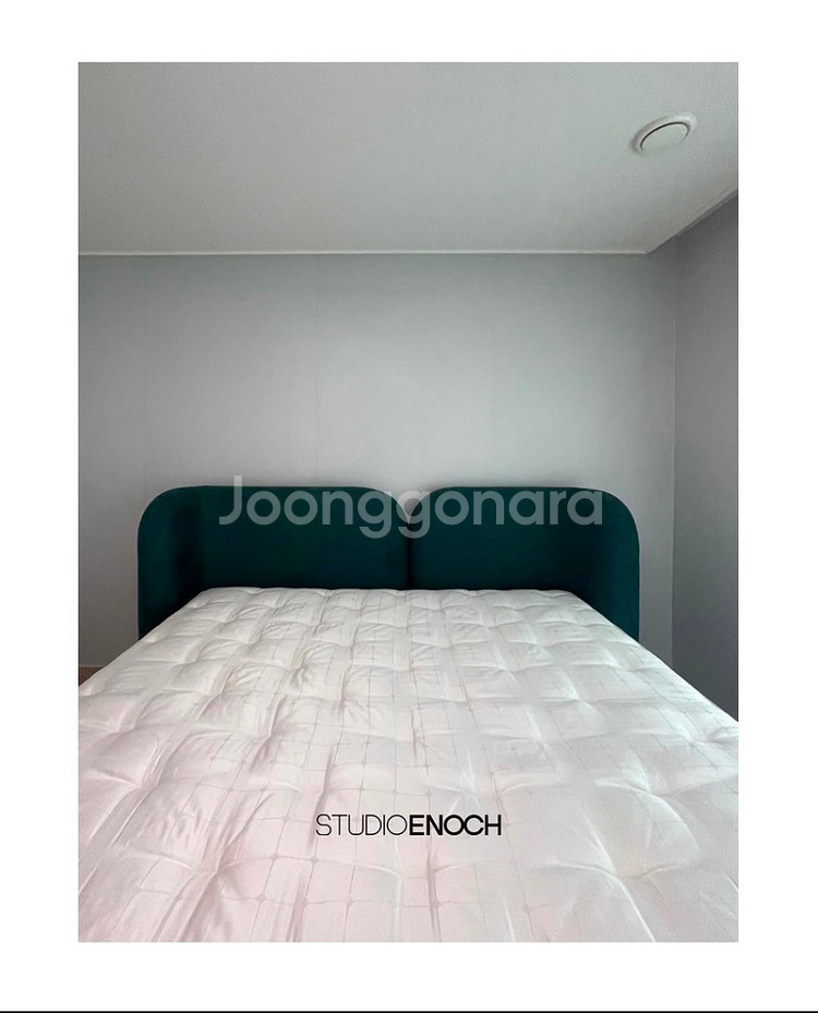 스튜디오에녹 맞춤제작 구름 침대 프레임 진청녹 K사이즈--4