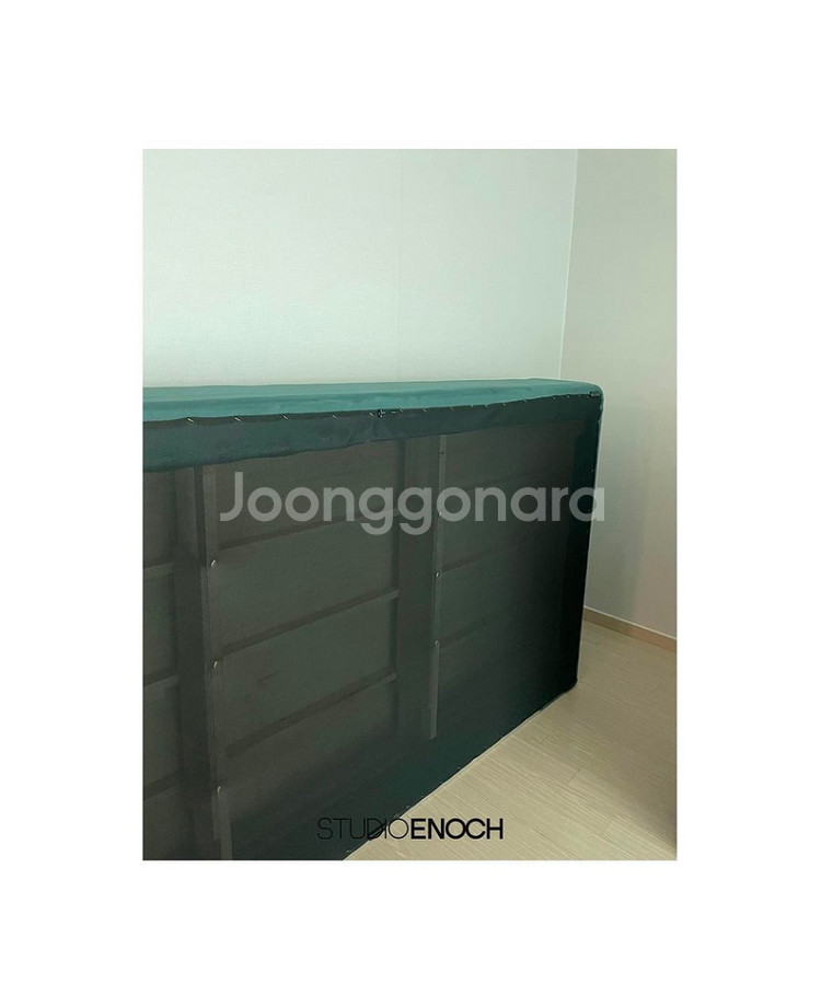 스튜디오에녹 맞춤제작 구름 침대 프레임 진청녹 K사이즈--8