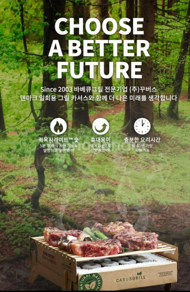 새제품 캠핑용 카서스그릴 일회용 숯불 바베큐--4