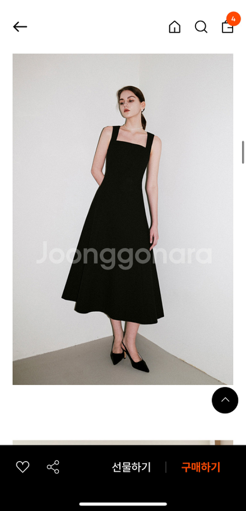 아티드 플레어 슬리브리스 롱원피스--1