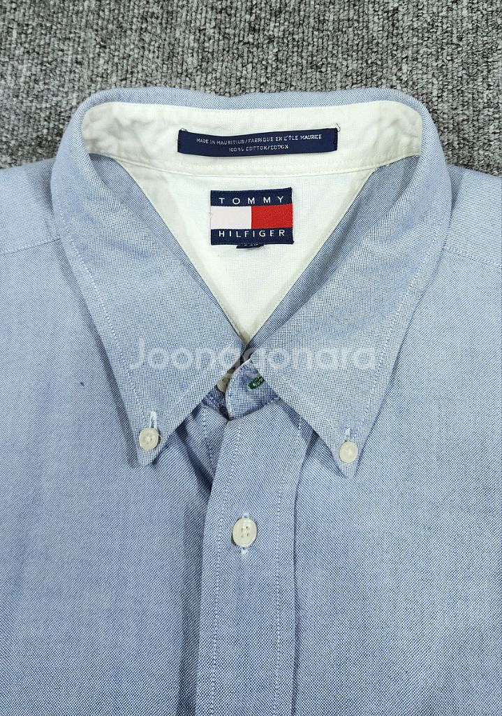타미힐피거 뒷 빅로고 자수 패치 반팔 셔츠 XL--2