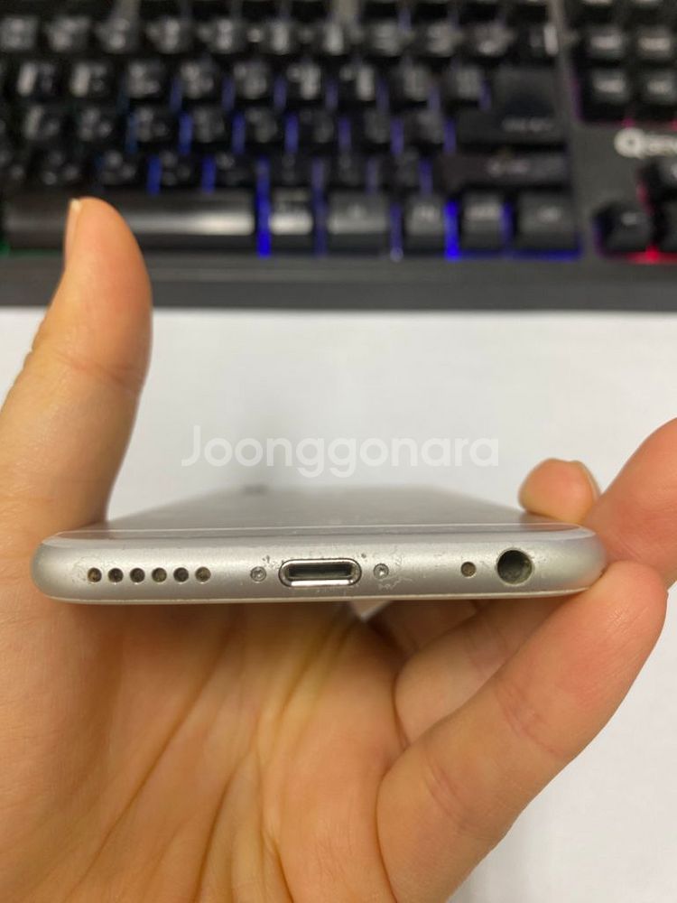 아이폰6S 실버 액정SS급 128GB 배터리100%--6