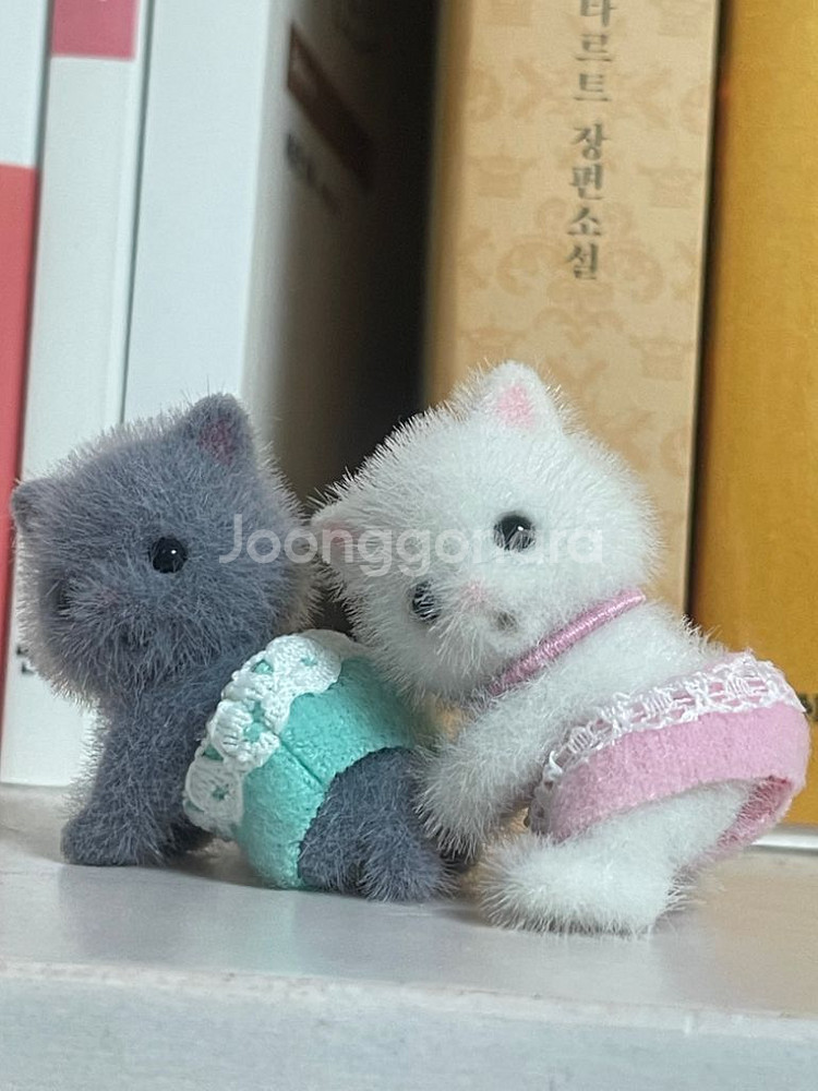 실바니안 페르시안 고양이 쌍둥이 + 카트 세트--1