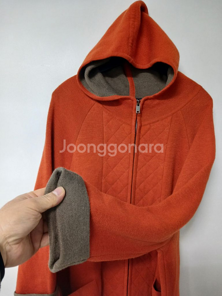 여성 PAT 울 후드 가디건 (오버핏90-100)--3