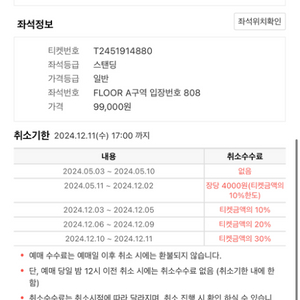 포터로빈슨 A구역 808번 스탠딩 정가양도