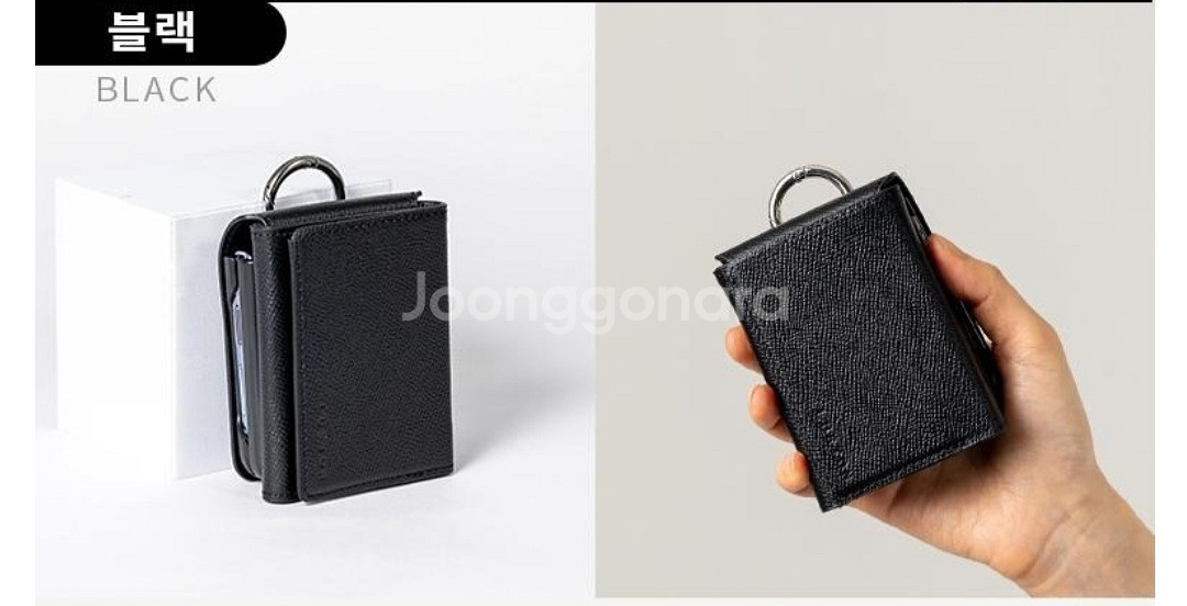 천연소가죽 카드 지폐 지갑형 갤럭시 Z플립3 케이스--1