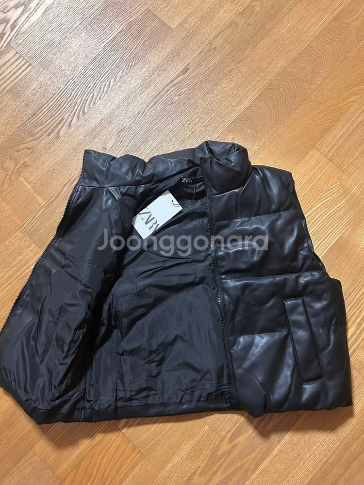 자라 레더 조끼 하이넥 베스트 라지 L 새상품--1
