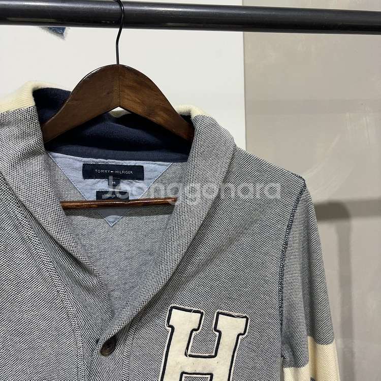 (100) 타미힐피거 캐주얼 클래식 숄카라 가디건--1