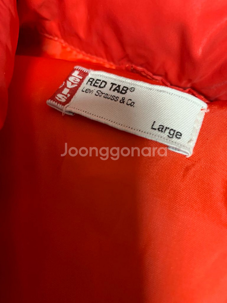 L-95추정) Levis 리바이스 데님 배색 패딩 조끼--2