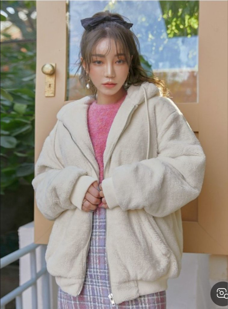 커먼유니크 체크 뒷밴딩 미니스커트 겨울치마 핑크 연보라 이미지